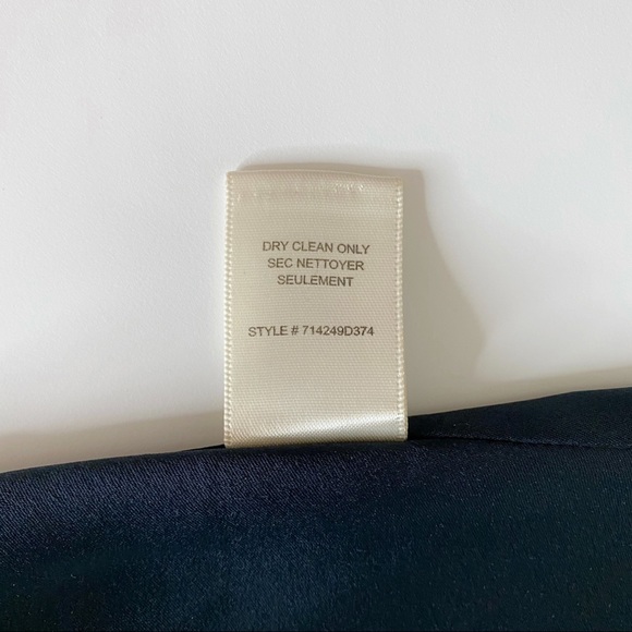 Rebecca Taylor V-neck Pleated Chiffon Floor Length Gown in Navy Blue size 4 - Picture 12 of 15